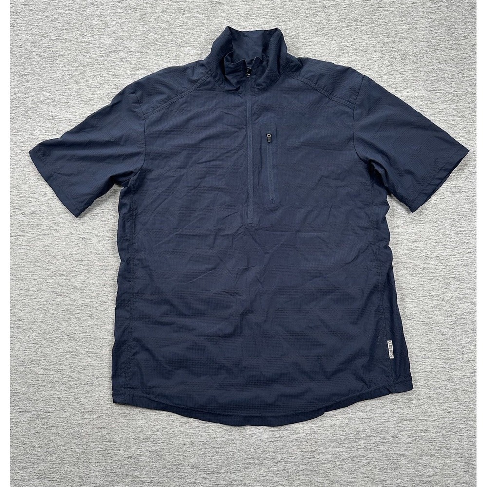 Club Ride Jersey Top Mens Medium Blue 1/2 Zip Performance Cycling Biking Riding